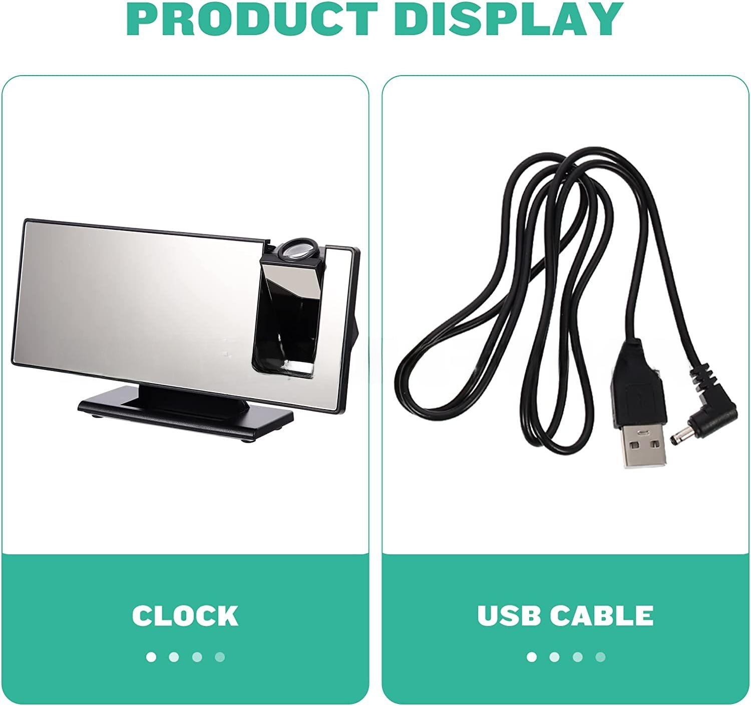 LED Projector Clock Desktop Electronic Clock Home Companion with Large Display and Adjustable Angle for Easy Viewing