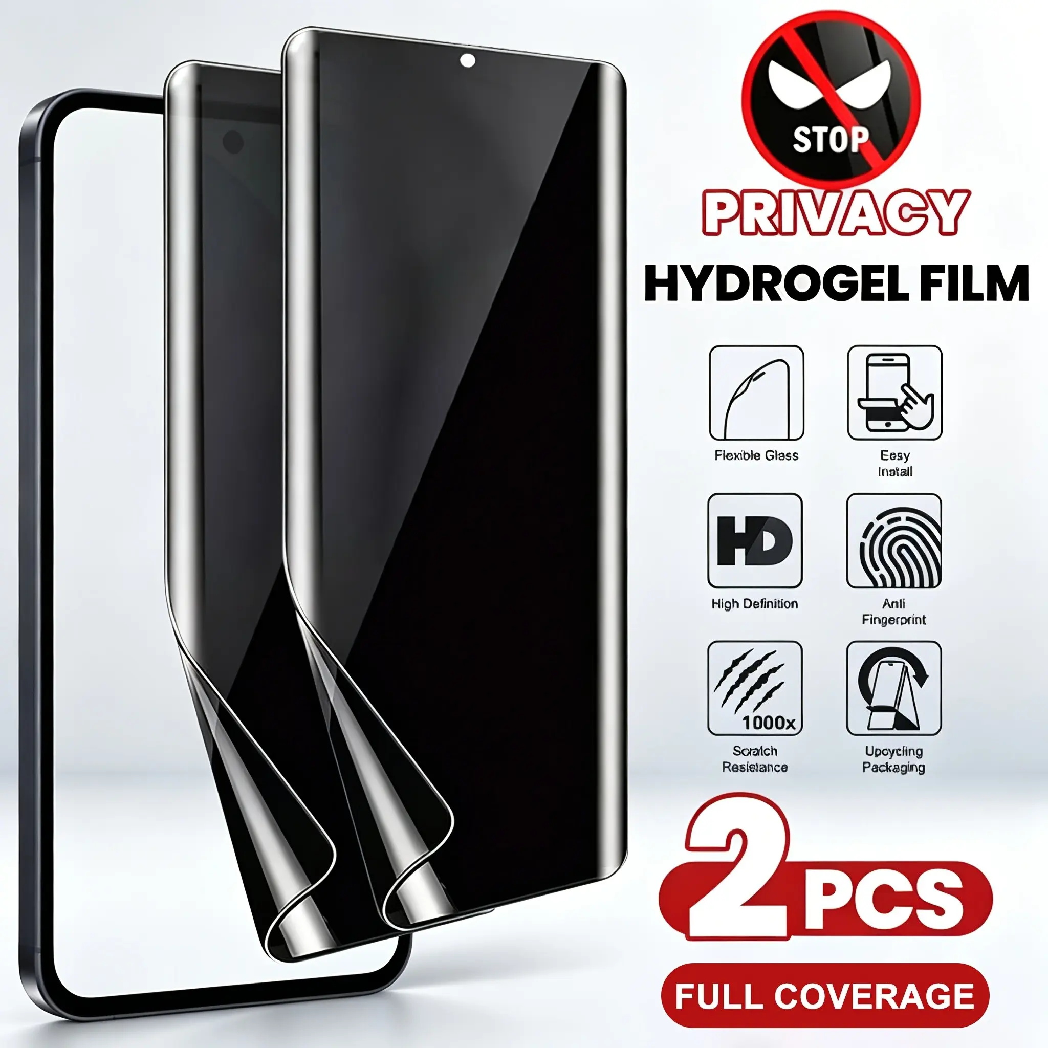 2 Pcs Privacy Anti Glare Anti Peeping Hydrogel Protective Film Phone Screen Protectors For Samsung Galaxy Samsung Galaxy A57 5G A17 A07 A37 A16 A26 A36 A56 A15 A25 A35 A55 A14 A24 A34 A54 A53 A33 5G A13 A52 A52S A32 A12 Full Cover Screen Protector