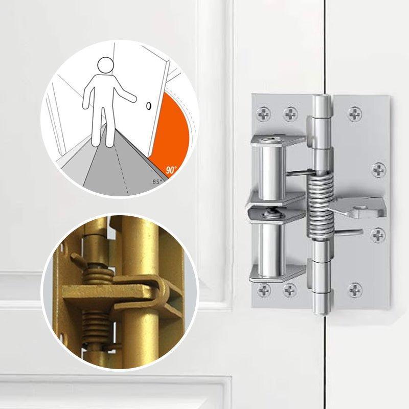 Self Closing Spring Door Hinge with 3-in-1 Mechanism Easy Disassembly 90° Positioning for Wooden & Aluminum Doors Gold Silver Options 65mm x 100mm Self Closing Spring Door Hinge with 3-in-1 Mechanism Easy Disassembly 90° Positioning for Wooden & Aluminum Doors Gold Silver Options 65mm x 100mm