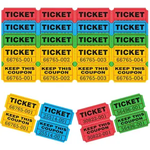 800 Pcs 400 Pairs 50/50 Double Raffle Tickets, Bold Numbers for Easy Reading, Ideal for Events Entry Class Reward (Assorted)