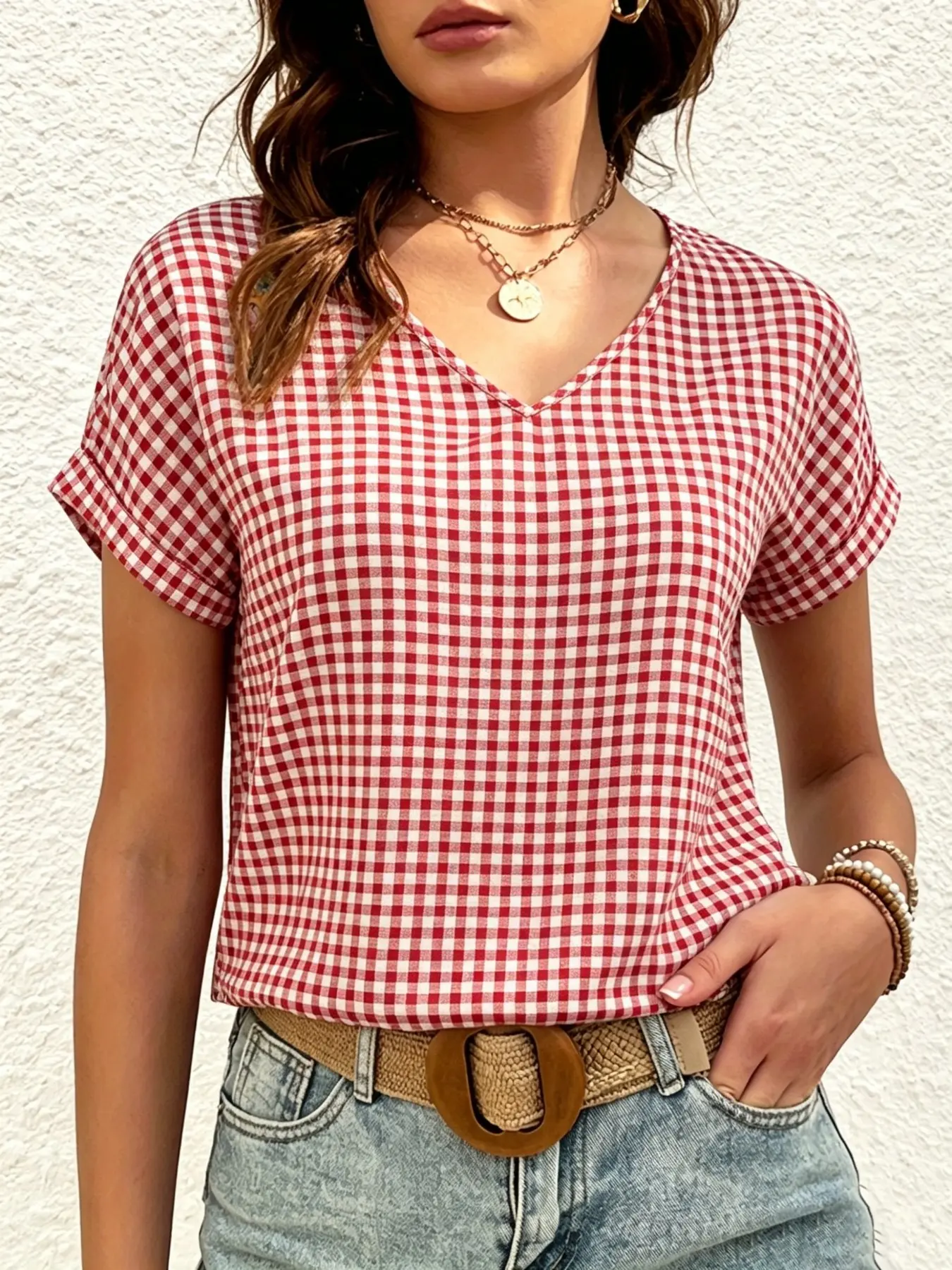 Paisley Print V-Neck Loose Shirt Blouses, Vintage Short Sleeve Ethnic Style T-Shirt, Lightweight Quick-Dry Women's Clothing, Casual Travel Top