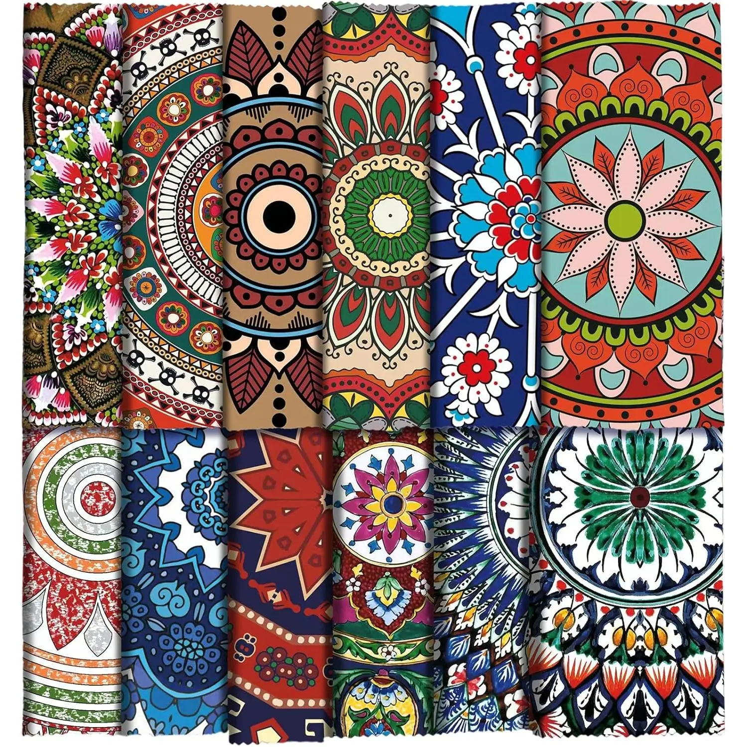 24 Pcs Mandala Microfiber Lens Cleaning Cloths (6x6 in/15x15 cm) - Synthetic Durable Tools for Eyewear Users, Eyeglasses, Camera Lenses, Cell Phone Screens