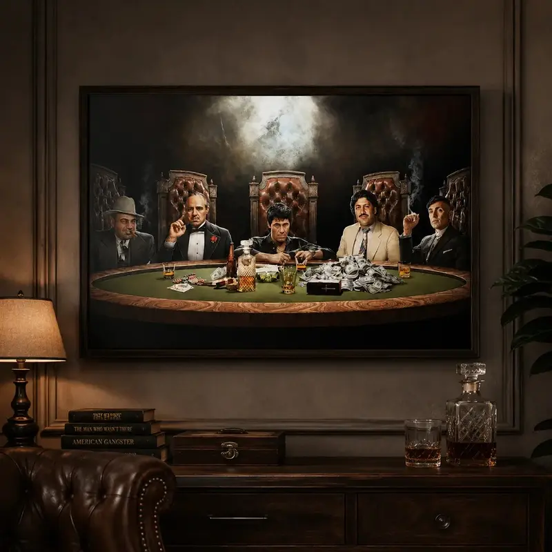 Last Supper Gangsters Wall Art, Vintage Crime Movie Poster, Retro Mafia Inspired Print, Cinematic Wall Decor, Classic Gangster Film Artwork, Man Cave Wall Decor, Home Office Decor, Movie Fan Gift, Vintage Hollywood Poster