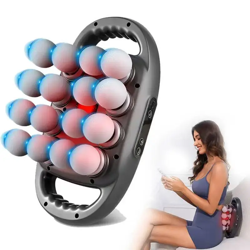 Professional Massage Gun with 16 Nozzles, Ultra-Quiet Design, Relieves Muscle Pain in Shoulders, Neck, Back, Legs, Feet