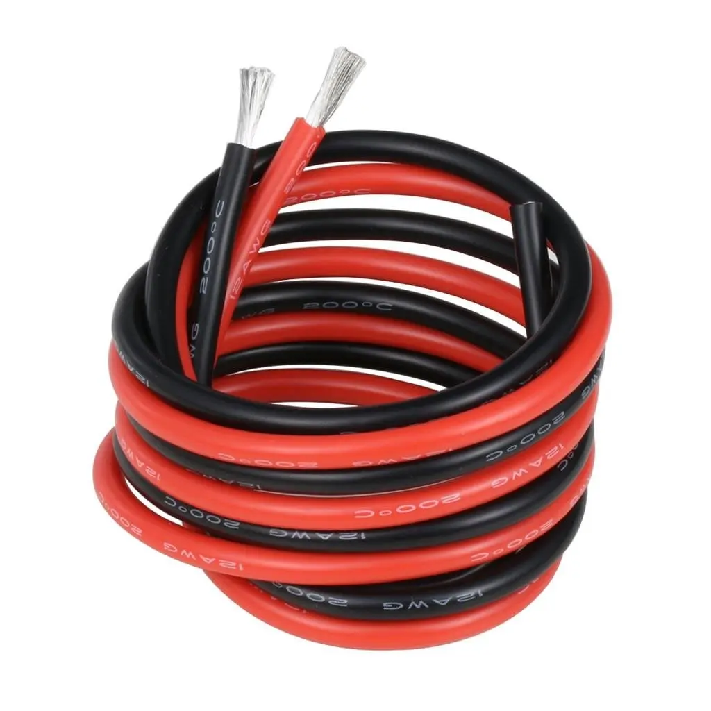 12 AWG Flexible Silicone Wire Red & Black 10ft Each - Tinned Copper Stranded Wire with Silicone Rubber Insulation for RC Models, Drones, Robots, Battery, EV Charger, 3D Printer, DIY