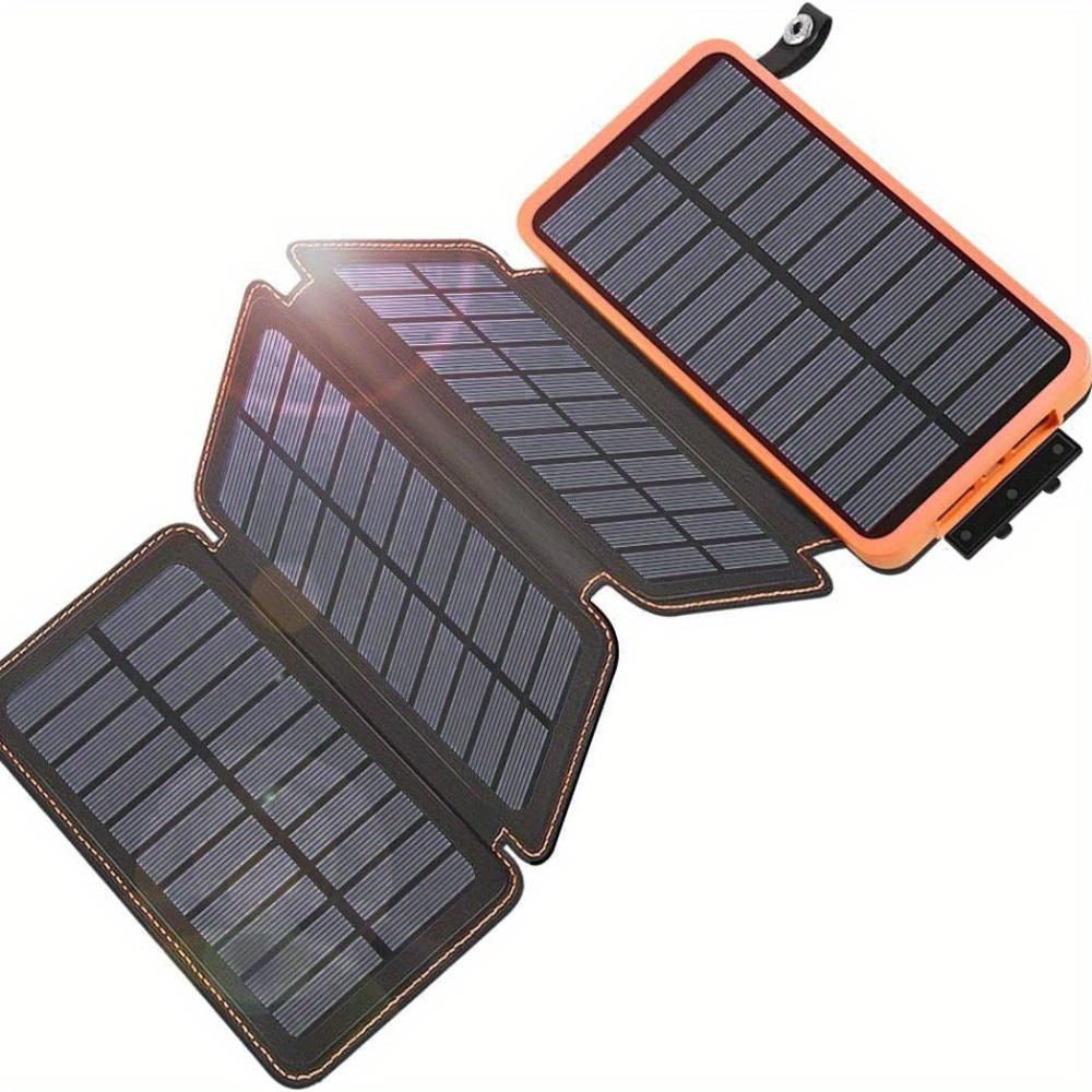 Solar Powered Power Bank, Portable Solar Rechargeable Phone Charger with Foldable Solar Panels, 20000mAh High Capacity Solar Power Bank for Smart Phones, Tablets Solar Powered Power Bank, Portable Solar Rechargeable Phone Charger with Foldable Solar Panels, 20000mAh High Capacity Solar Power Bank for Smart Phones, Tablets