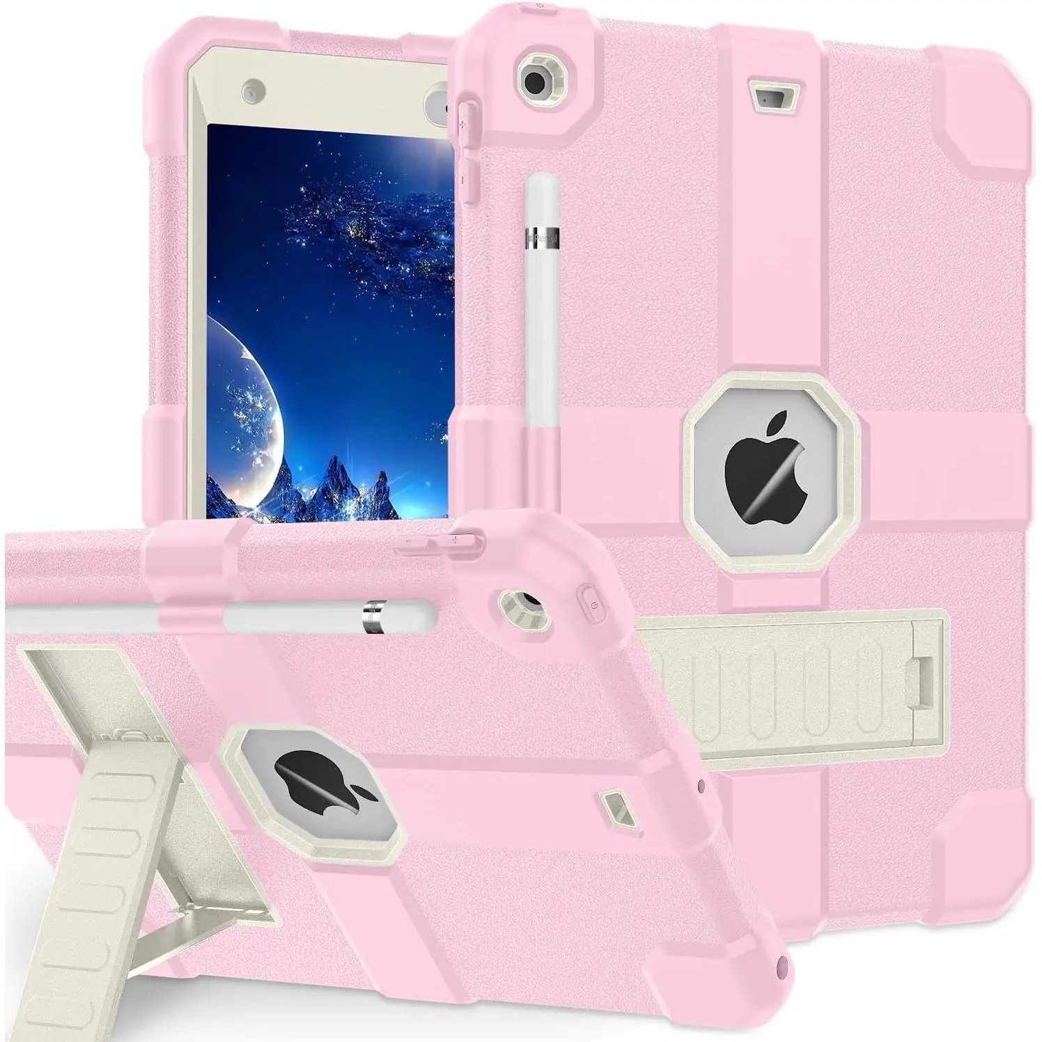 Case for iPad 9th/8th/7th Generation 2021/2020/2019(10.2 inch), Heavy Duty Shockproof Rugged Protective 10.2" Cover with -in Stand for iPad 9 8 7 Gen(+)