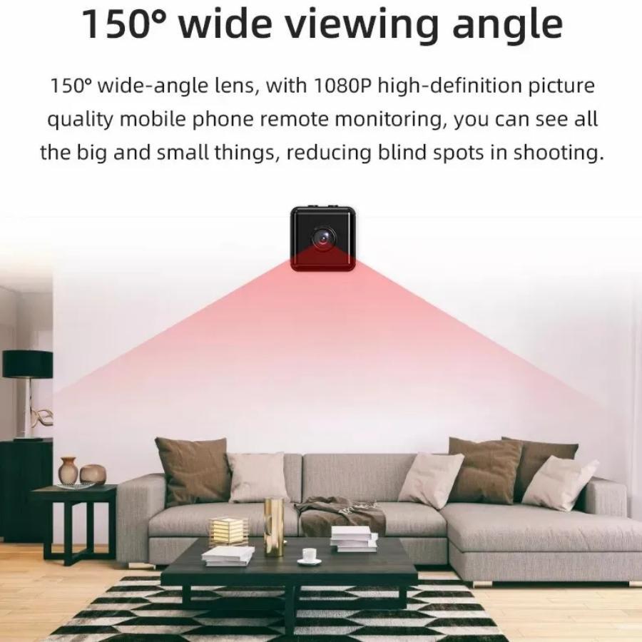 Portable Mini Square Security Camera, 2.4GHz Wifi Camera with Infrared Night Vision, Home Indoor Monitoring Camera with App Control & Circulation Recording