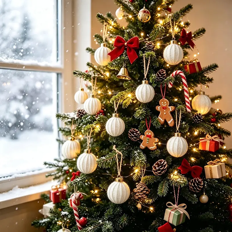 12 white woolen knitted Christmas ball ornaments offer a gentle and soothing aesthetic, are simple and lightweight, easy to hang, and suitable for home, yard, Christmas tree, fireplace, garland, window display, and party decorations. Ideal for gifting