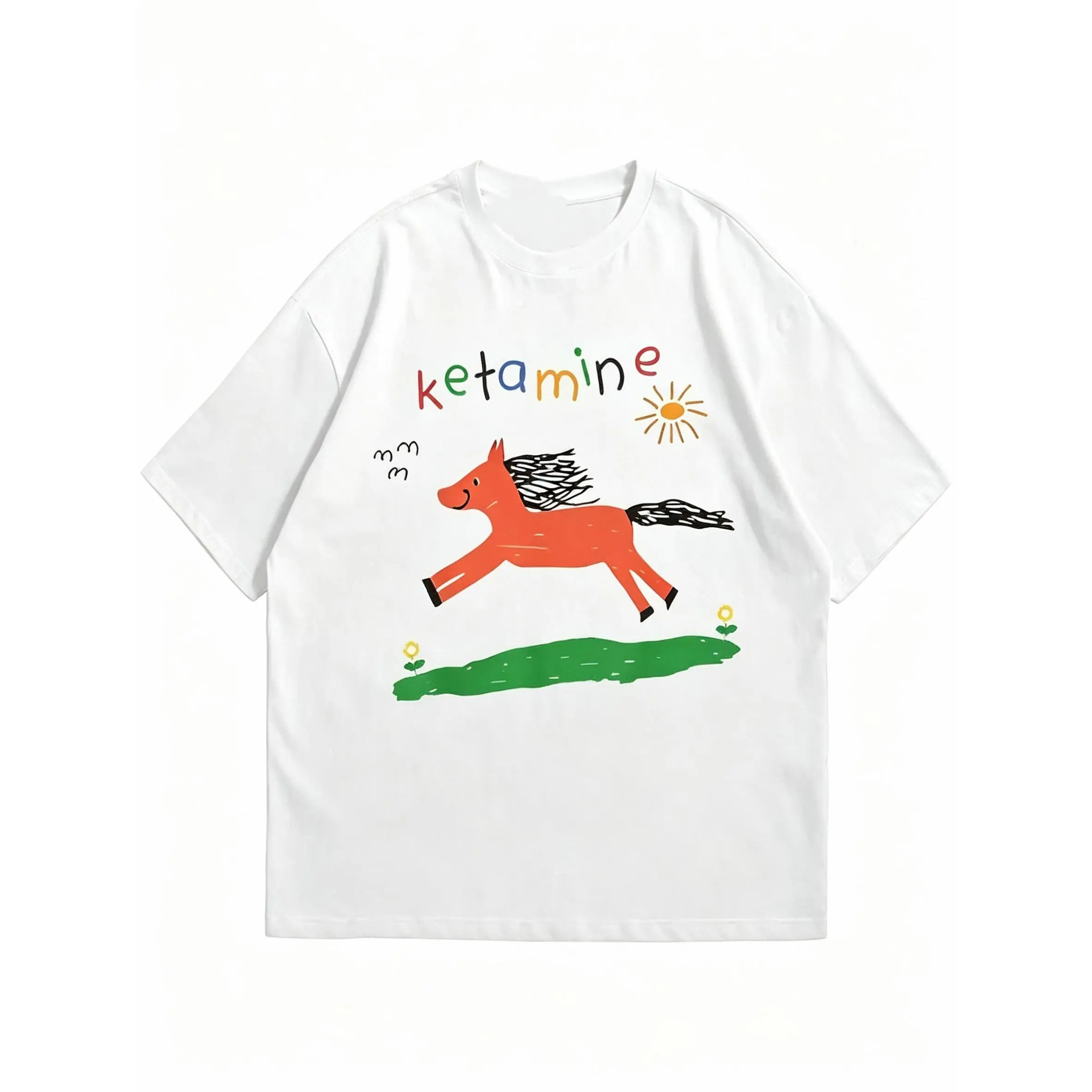 Ketamine Pony Nurse Meme T-Shirt Cotton Menswear Streetwear Hoodie Oversized