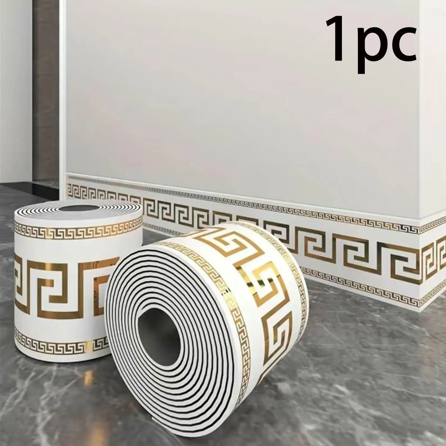 One roll measures 197x3.94 inches, large-sized thickened version, self-adhesive wallpaper, Marble pattern wallpaper, with European-style marble tile panel, peel and stick for DIY use, easy removal without resid
