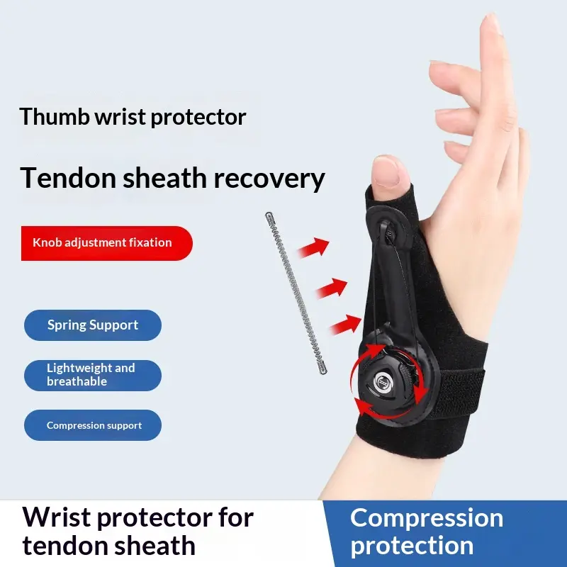 Adjustable Dial Traction Wrist Splint Breathable Thumb Fixation Protective Sleeve Tendonitis Support for Mouse Hand Mommy Hand Recovery