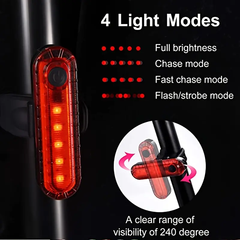 USB Charging LED Bike Light Set Front And Rear LED Aluminum Bicycle Front Light Bike Headlight, Power Bank And Mobile Phone Holder