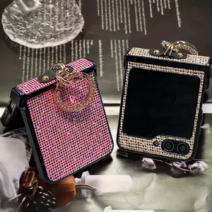 Compatible with Z Flip7/Z Flip6/Z Flip5/Z Flip4 | Plaid Texture Ring Holder Full Wrap Shockproof Flip Phone Case HNZ0460