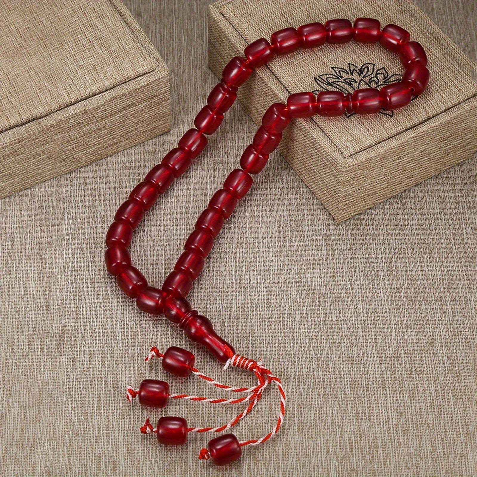 33 Round Acrylic Beads, Hand Knotted Hand-held Prayer Beads, Bracelet, Ramadan Prayer Supplies Accessories
