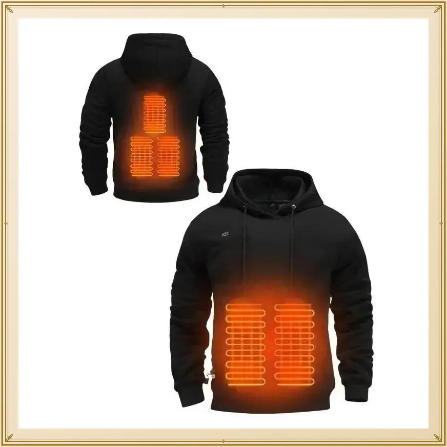 Heated Hoodies Unisex Heated Sweatshirt Hooded Pullover Lightweight Warm Usb Electric Outdoor WinterGift