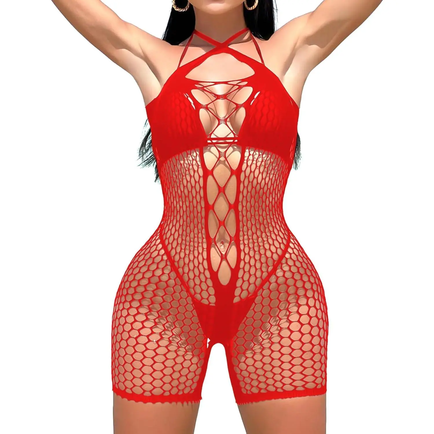 Women's wardrobe Famstar Sexy Lingerie for Women Naughty Fishnet Lingerie Set Bodysuit Outfits Erotic Sheer Mesh Teddies