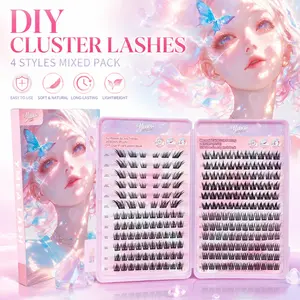 3 Pcs Self-Adhesive Lashes Set, Natural Thin Fluffy Reusable Anime False Lashes, No Glue Needed, Large Pack for Cosplay, Daily Use and Makeup, DIY Lash Kit