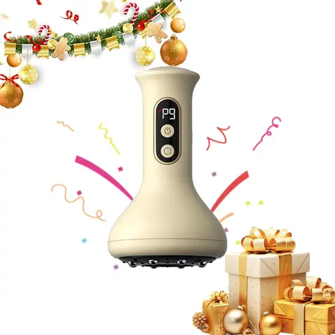 USB Rechargeable Electric Gua Sha Cupping Device, Heating Cupping Instrument, Body Care Machine, Adjustable 9 Levels Strength, Adjustable Intensity with Heated Base, Home Massage Tool for Full Body Use, Acupressure Tool