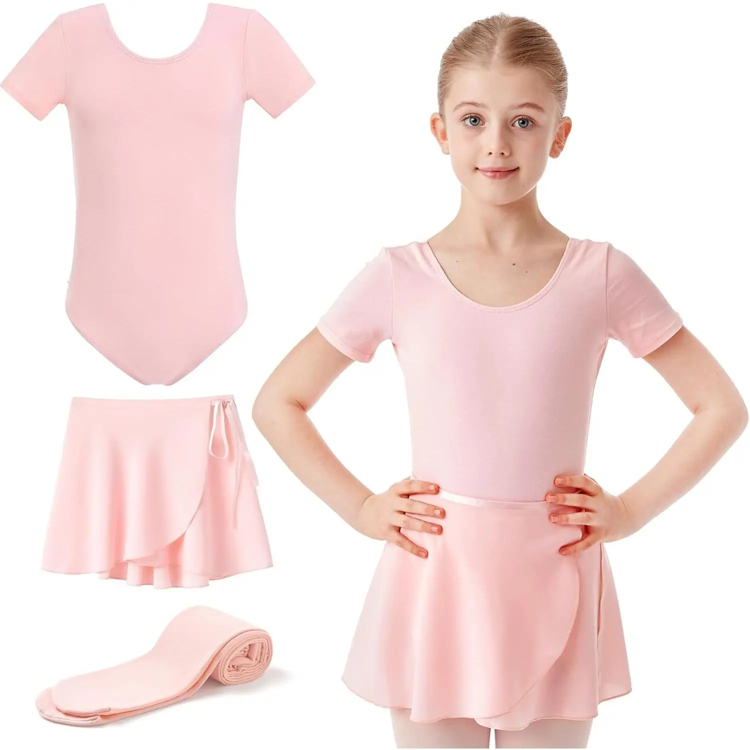 Ballet Leotards with Dance Skirt and Ballet Tights for Girls Toddler Dance Dress Outfit Combo