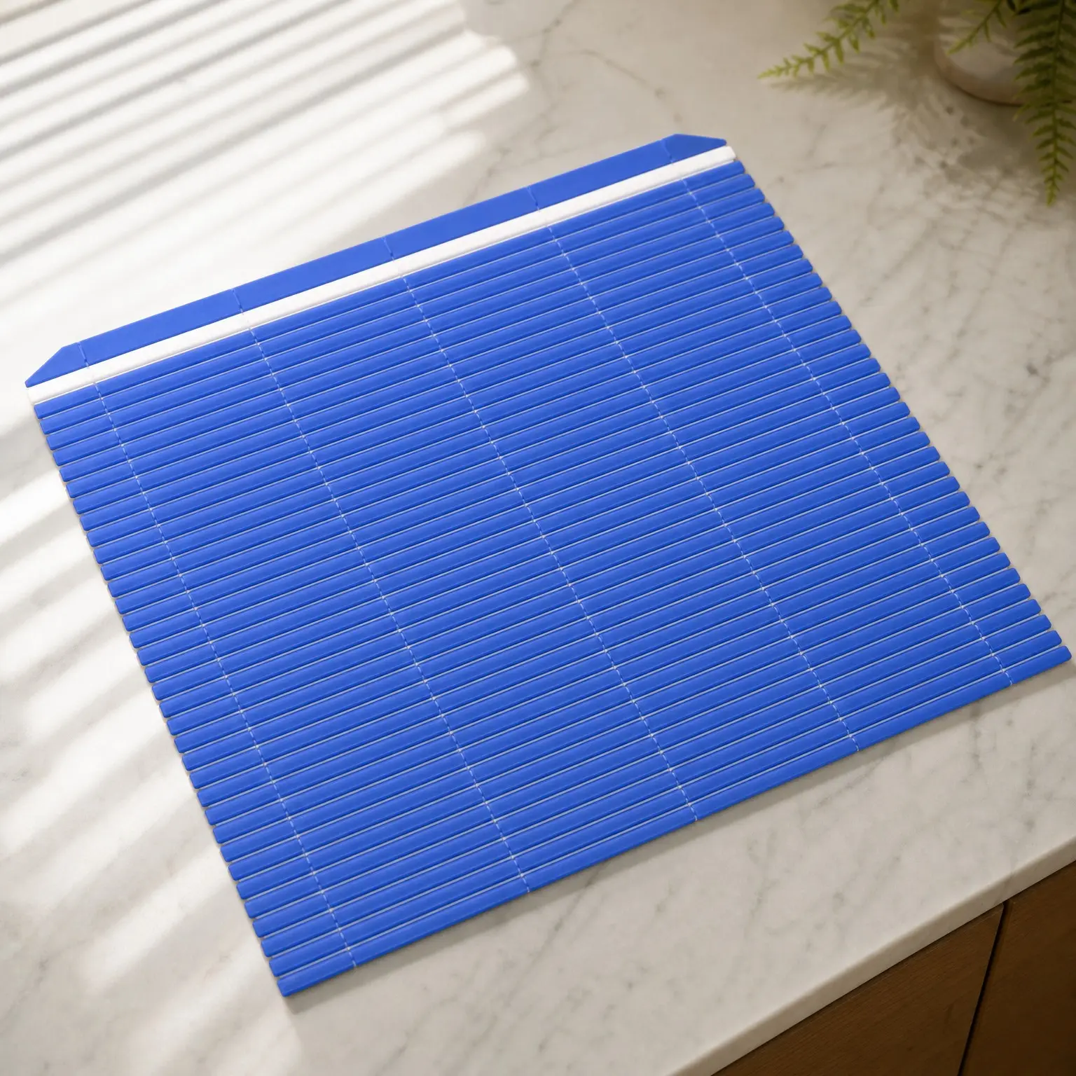 Plastic Sushi Rolling Mat for Cooking, Blue Medium Size, 10" x 9.5"