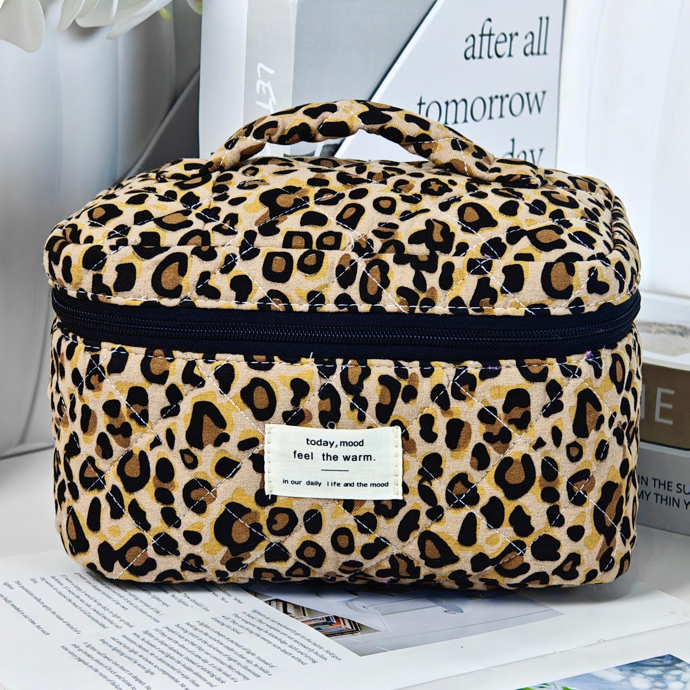 Leopard Pattern Makeup Bag Set, 3 Counts Large Capacity Travel Cosmetic Storage Bag, Zipper Makeup Organizer Pouch, Versatile Storage Bag for Travel & Daily Use, Travel Cosmetic Bags