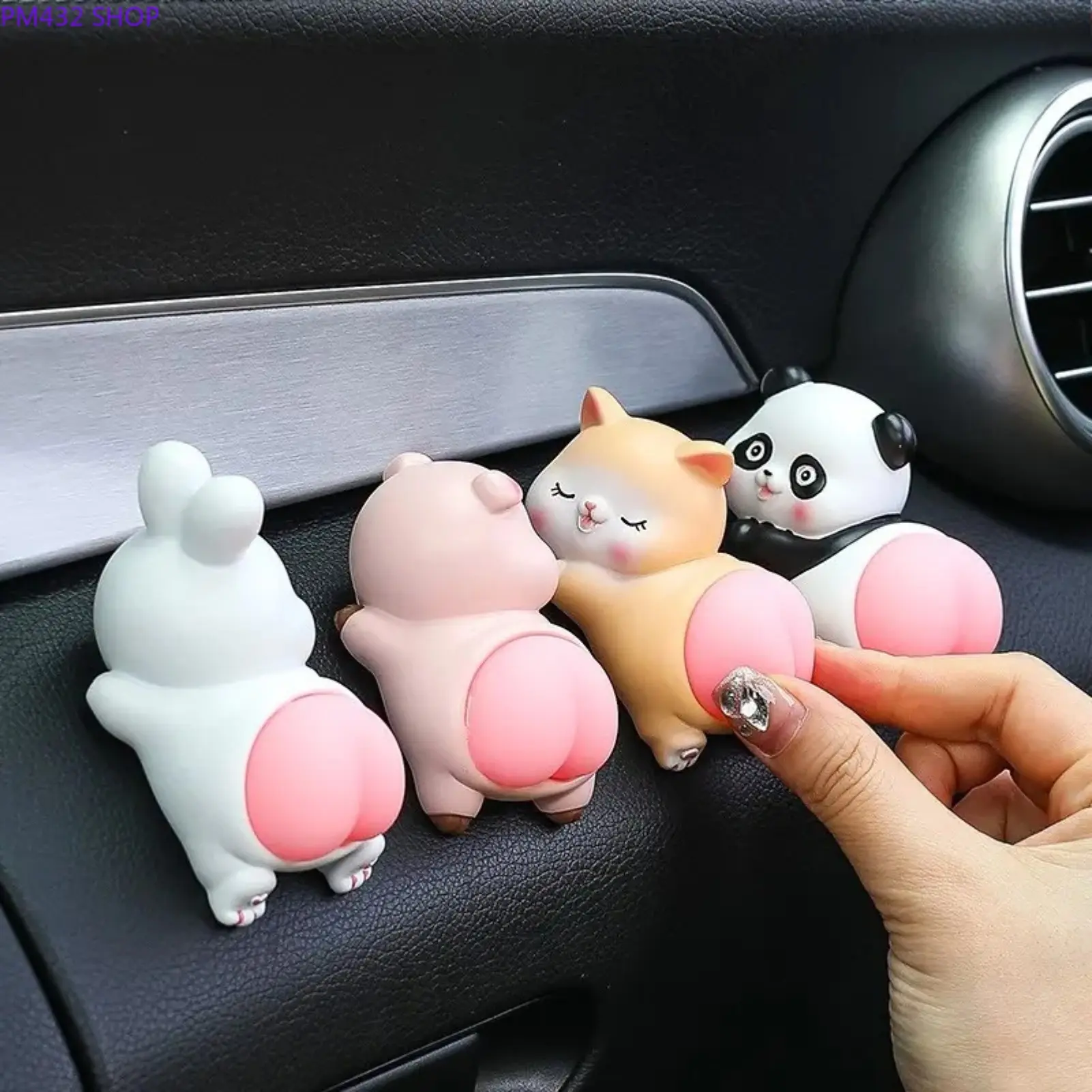 Cute Squishy Animal Butt Car Dashboard Ornament – Soft Squeezable Stress Relief Fidget Toy, Funny Dashboard Decor for Vehicle Center Console, Adorable Car Interior Decoration & Desk Accessory