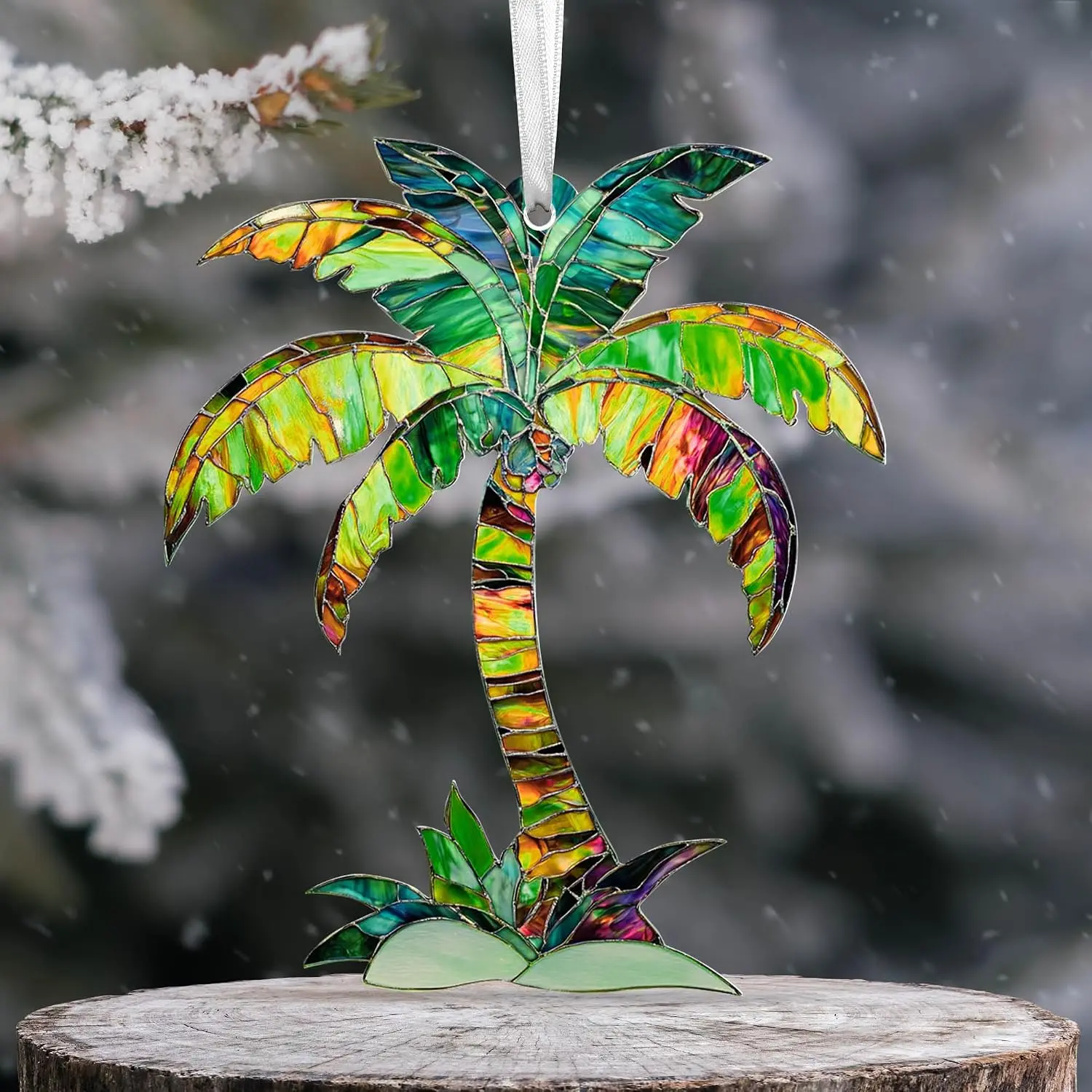 AVERXO Beach Ornament for Christmas Decorations - 2D Flat (Not )  Tropical Christmas Ornaments 2025 - Beach Gifts for Women,  Gifts for Beach Lovers, Stocking Stuffers Palm Tree Ornament