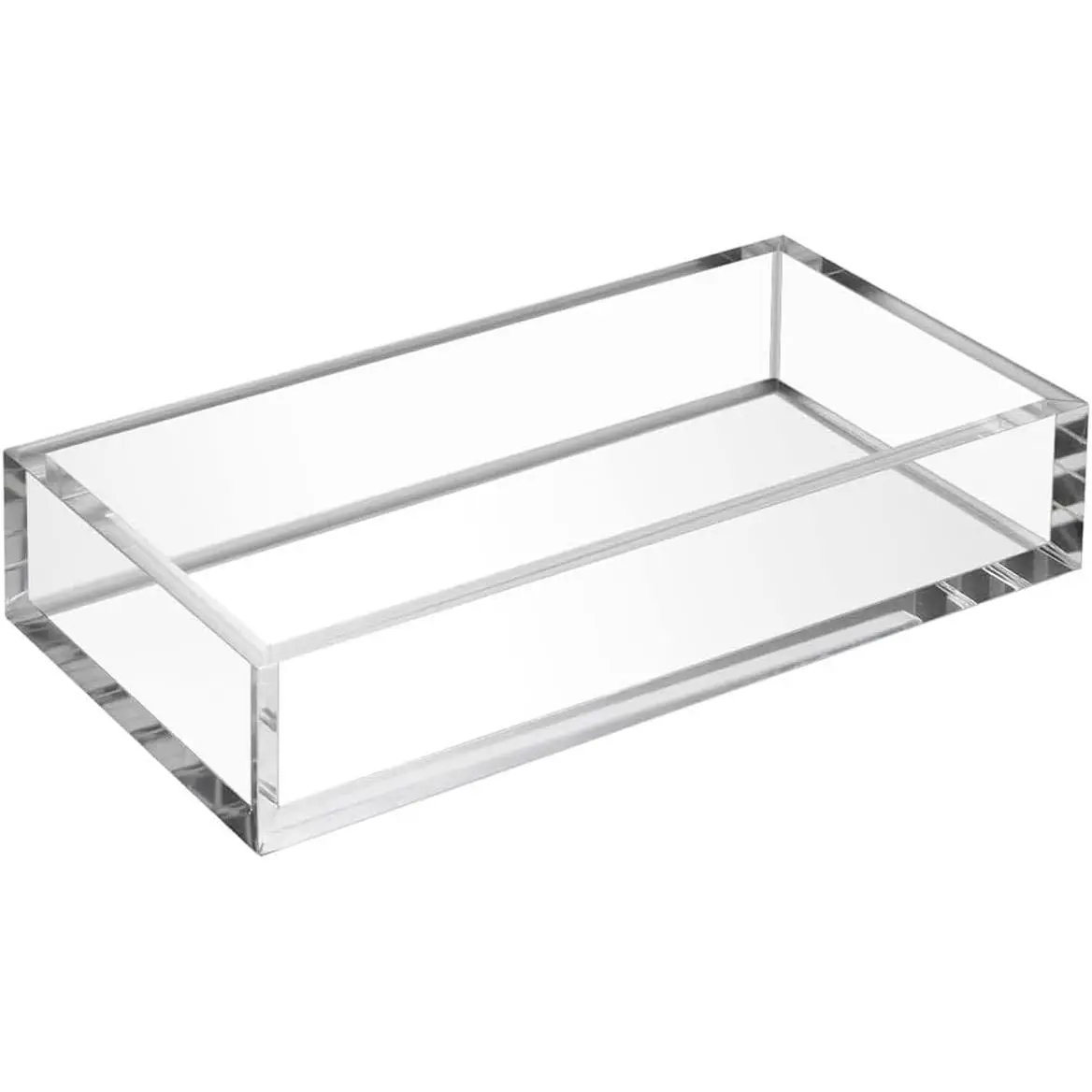 8mm Thick Clear Acrylic Napkin Holder Tray & Guest Towel Holder for Bathroom Vanity Restaurant Office Commercial Kitchen Party
