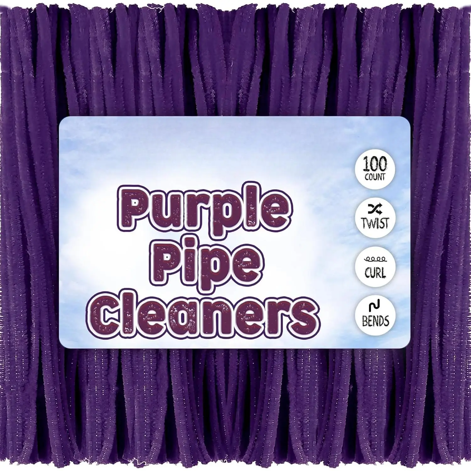 Purple 100 Pack 12 Inch