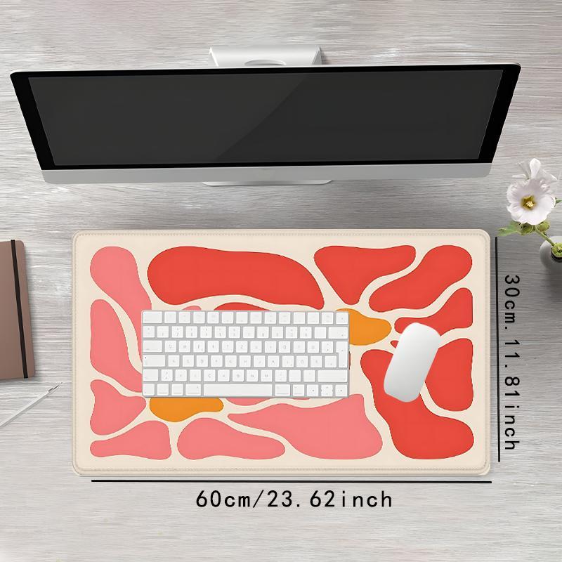 Abstract Flower Pattern Mouse Pad, Geometric Pattern Large Mouse Pad, Natural Rubber Non-slip Keyboard Pad, Desk Mat for Office Home, Desk Accessories