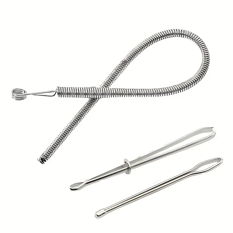 3-Piece Elastic Threader Tweezers Set, Steel DIY Sewing Tools, Multi-Functional Thread Guide, Non-Slip Handle, Portable Design