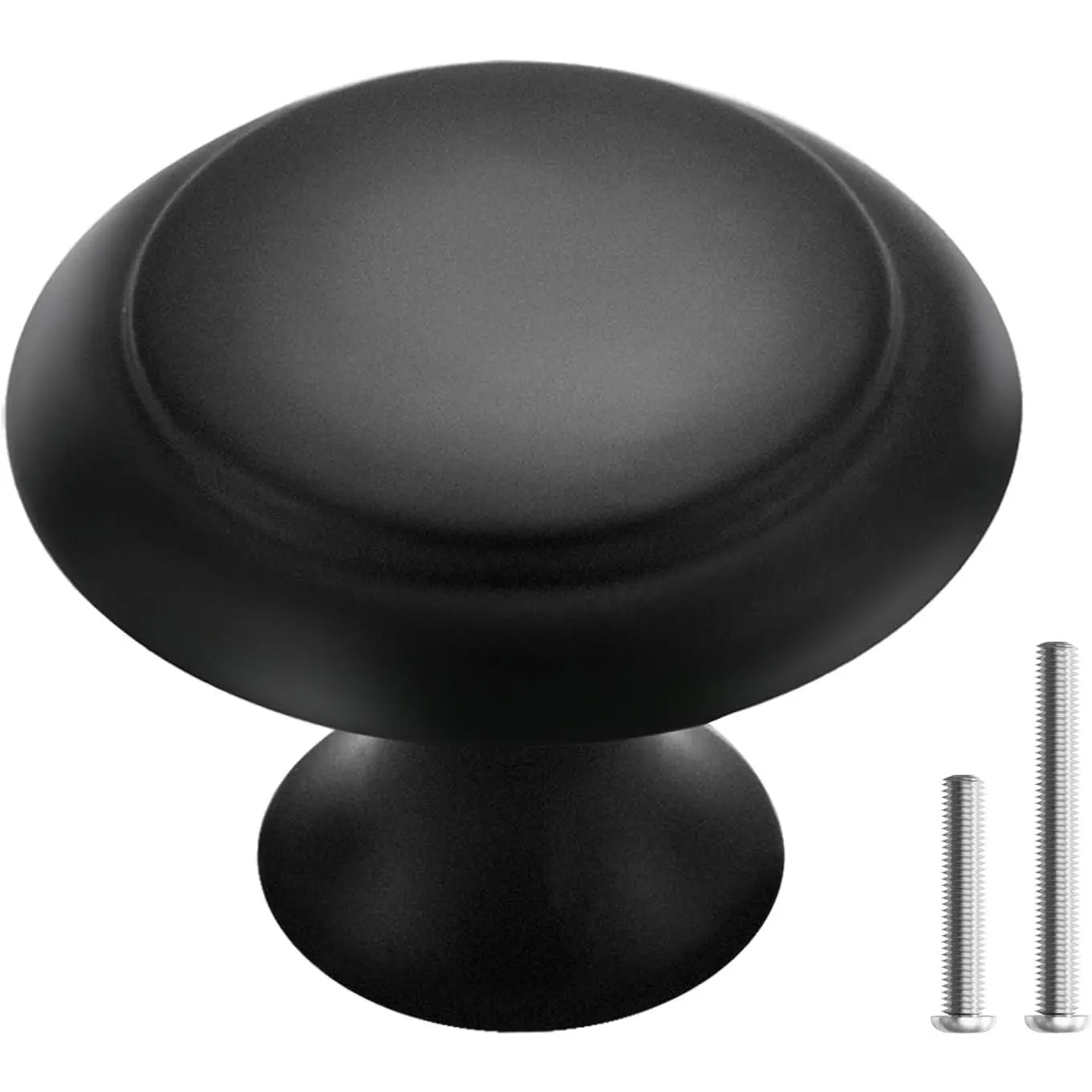 10 count Cabinet Knobs for Dresser Drawers,1.2 Inch  and Elegant Matte Black Round Cabinet Knobs,Modern Single Hole Single Zinc Alloy Handle,Drawer Pulls,Dresser Door Knobs