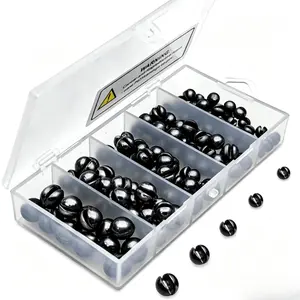 120/200PCS Fishing Weights Sinkers, 5/6 Sizes Round Removable Split Shot Sinkers in Tackle Box