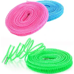 3Pack Blue Pink Green 1.64ft 5m Portable Windproof Clothes Drying Rope Clothesline for Camping Travel Indoor Outdoor Laundry