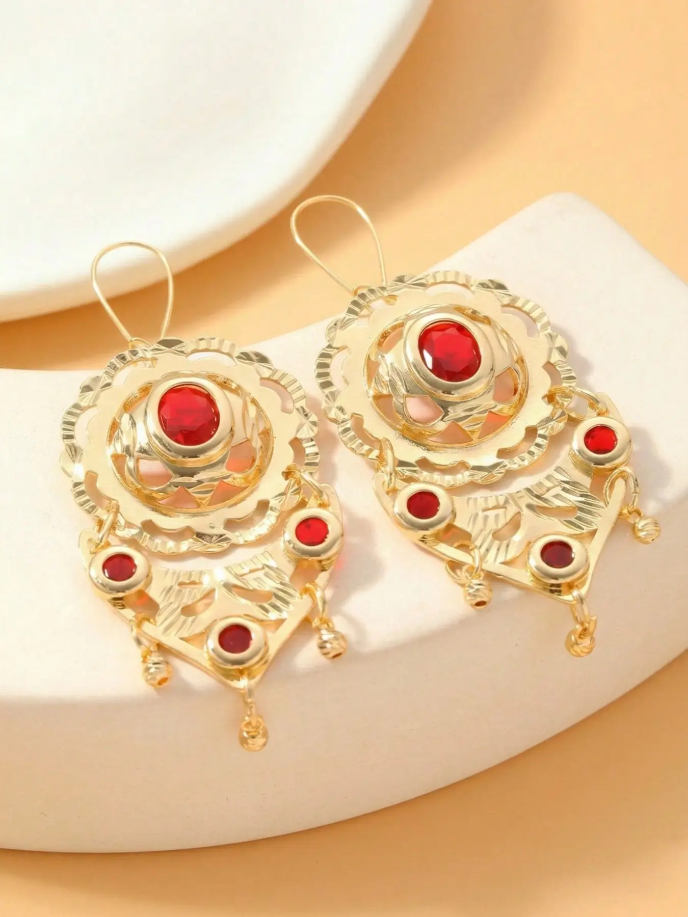 1 Pair Fashionable Elegant Women's Tassel Earrings, Copper Plated 18k, Perfect for Parties, Gifts, Daily Wear