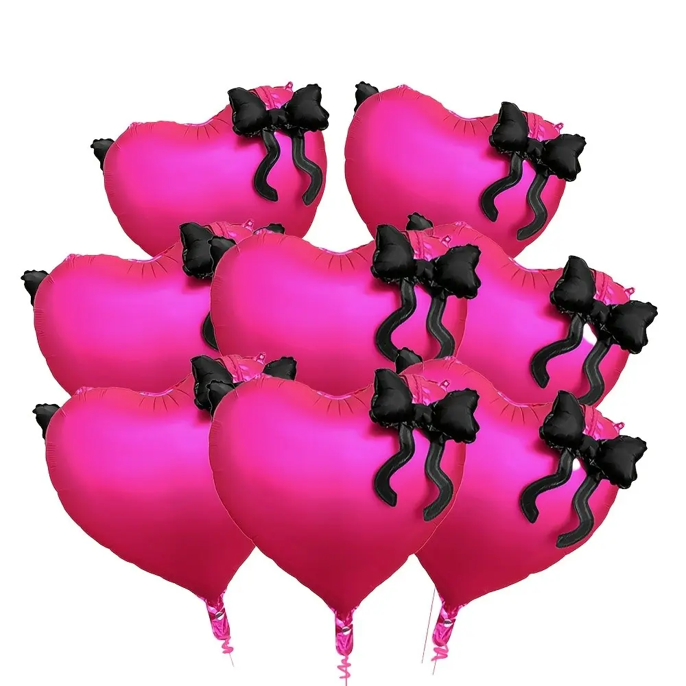 8pcs Heart Shaped Foil Balloons, Perfect for Mother's Day, Valentine's Day, Birthdays, Weddings, Festive Decorations, Anniversary