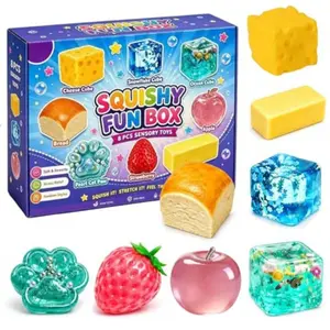 Soft Blind Box Set of 8, Malt Sugar Slow Release Mystery Soft Boxes, Fun Food Animal Sensory Toys, Stress Relief Party Gifts