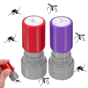 2PCS Mosquito Stamp Prank Self Inking Stamps, Novelty Bug Insect Print Stamper, Quick Press Ink Design for Party Favor, Office Joke, Craft Projects