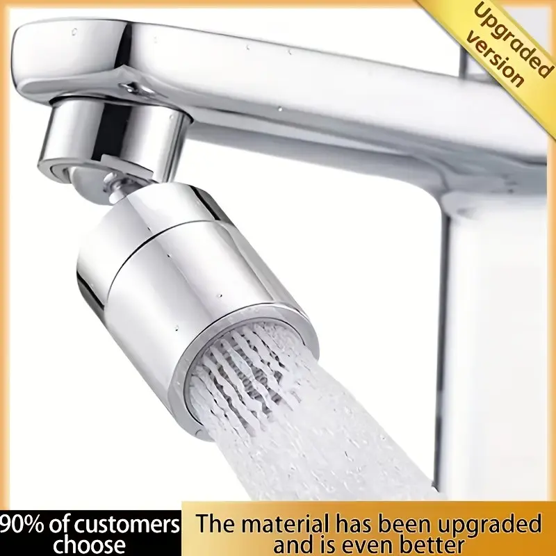 360° Swivel Dual Mode Faucet Aerator, Anti-Splash Tap Nozzle, Universal Flexible Extension, Multi-Caliber Adapter, Kitchen & Bathroom Use, Plumbing Accessories