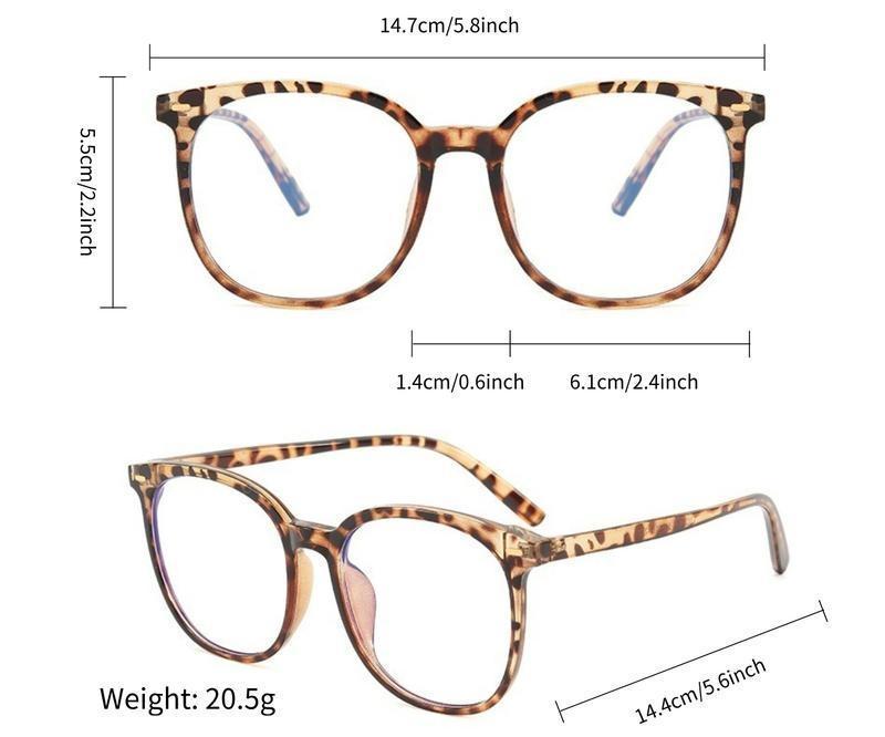 Trendy Leopard Pattern Frame Blue Light Blocking Glasses for Women & Men, Fashion Eyeglasses for Work, Study & Daily Outfit Decor