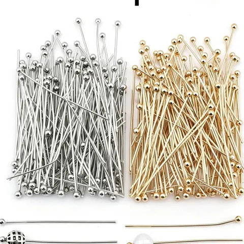 240pcs Copper Ball Head Pins, Bendable & Cuttable, Dual Color Set, DIY Beading Supplies, Beadwork, Jewelry Making, Necklace, Earring, Craft Connectors, All Seasons, Versatile