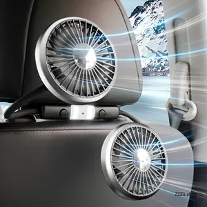 Car Double-Head Hose Fan, Rear Seat Car USB Interface Electronic Fan, 360° Rotation 3-Speed Strong Wind USB Gadget, Car Rear Seat Headrest Fan, Suitable for Car Cooling Fan USB Fan Compatible with Laptops