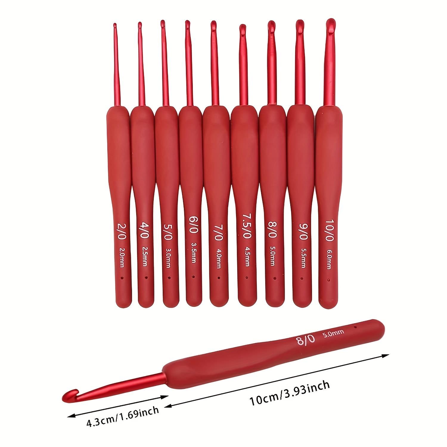 Crochet Hook Set, 9pcs Sturdy and Durable Crochet Tool Set with Soft Handle, Handmade DIY Crafts Crochet Hooks for Home Use