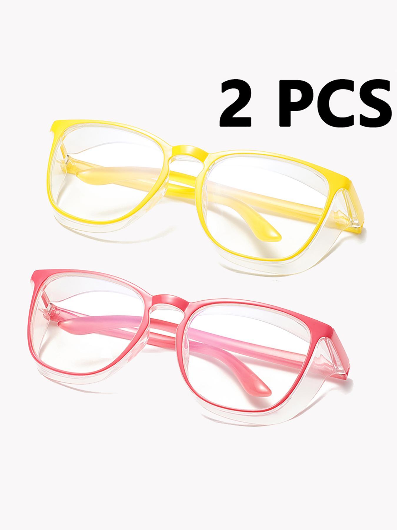 Casual Full Rim Eyeglasses for Women & Men, 2 Pairs Fashion Eyeglasses for Work, Daily Clothing Decor, for Student Daily