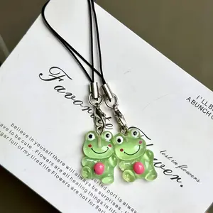 2pcs Smiley Frog Phone Charms, Versatile Personalized Phone Accessories, Durable and Elegant, Perfect Gift for Friends and Classmates