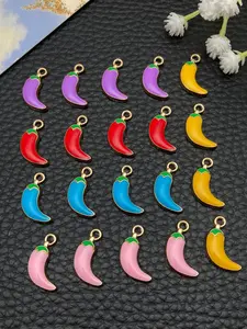 20pcs Enamel Chili Pepper Charms Bulk Vegetable Charms Mini Small Cute Cinco De Mexican Charms for Jewelry Making Charms DIY Earrings Bracelet Necklace Crafts