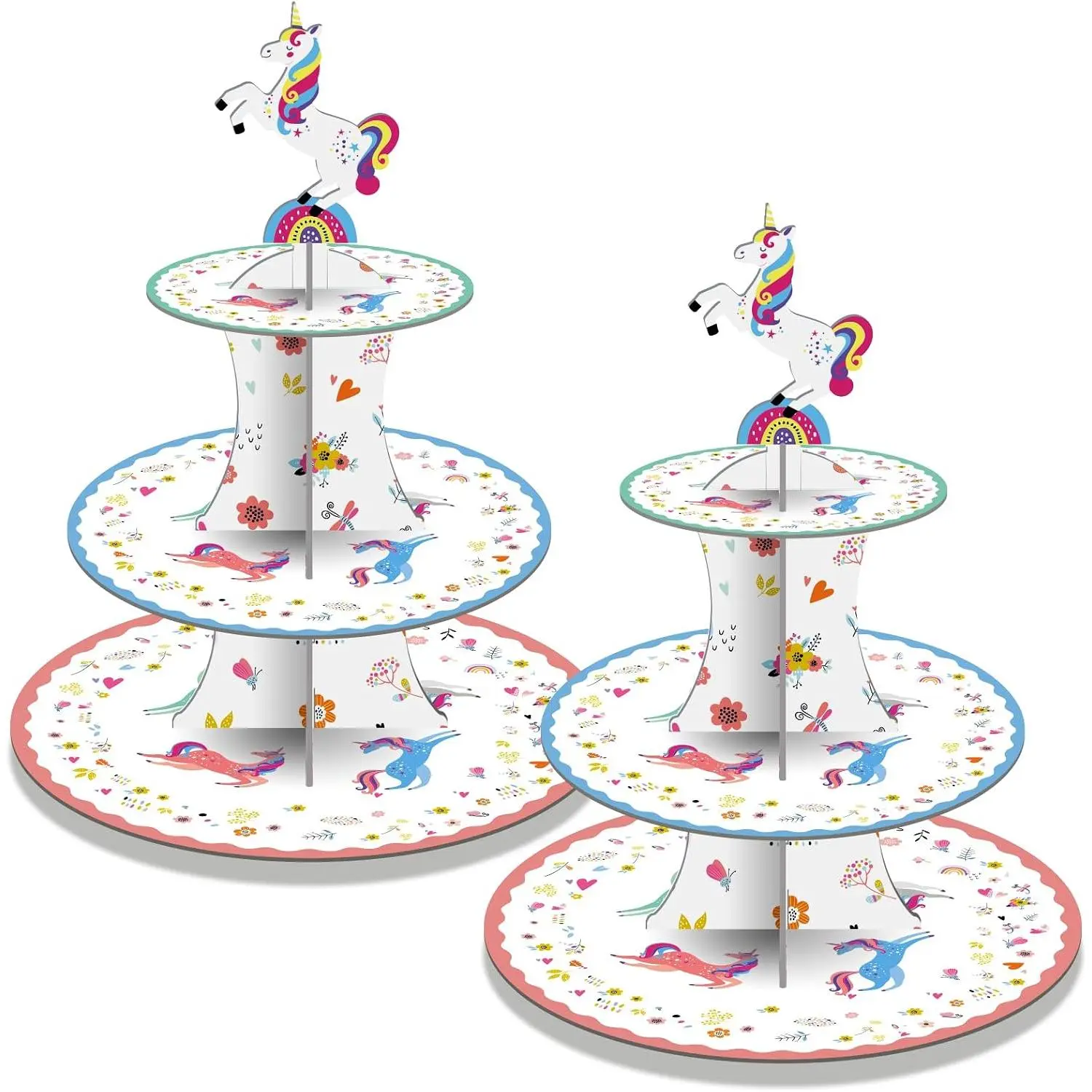 Unicorn Cake Stand | 3 Tier Unicorn Party Decorations Cupcake Holder Dessert Display for Birthday Wedding  Shower Party Supplies, 18 x 13 Inches