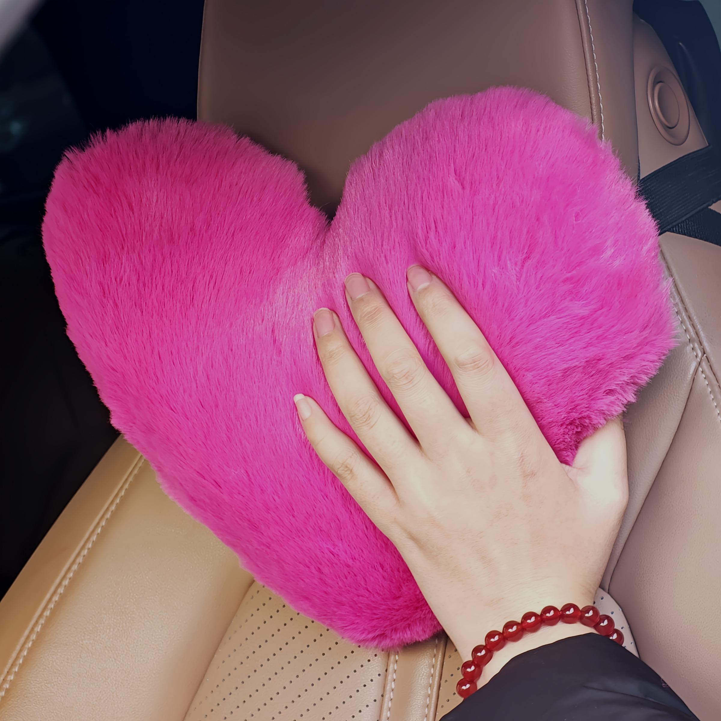 Heart Shaped Headrest Pillow, 1 Count Soft & Comfortable Car Neck Pillow, Plush Neck Pillow, Car Interior Accessories for Women & Girls, Car Accessory