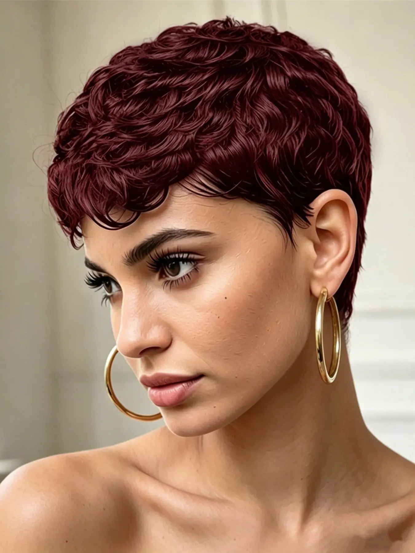 Short Straight Layered Pixie Cut Wig, Human Hair Wig, Pixie Cut Wig, for Women Daily Party Cosplay Use